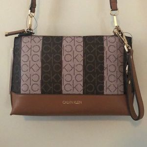 Calvin Klein classic print crossbody bag